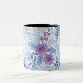 紫と青の花 ツートーンマグカップ (中央)