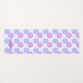 紫と青の花 ヨガマット (裏面(横))