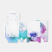 紫と青の蘭の結婚式の引き出物箱 フェイバーボックス (折り畳みなし)