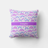 紫と青の虹 クッション (正面)