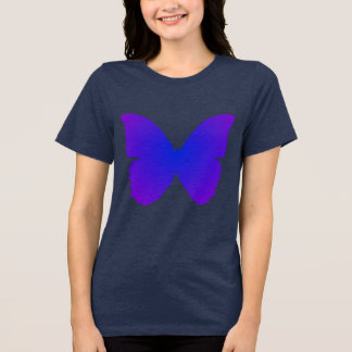 紫と青の蝶 トライブレンドTシャツ
