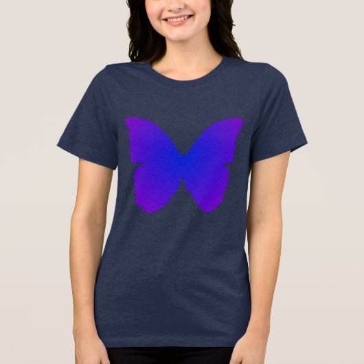 紫と青の蝶 トライブレンドTシャツ (正面)