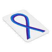 紫と青の認識度リボンカスタムマグネット マグネット (右側)