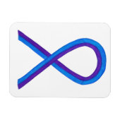 紫と青の認識度リボンカスタムマグネット マグネット (横)