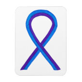 紫と青の認識度リボンカスタムマグネット マグネット (縦)