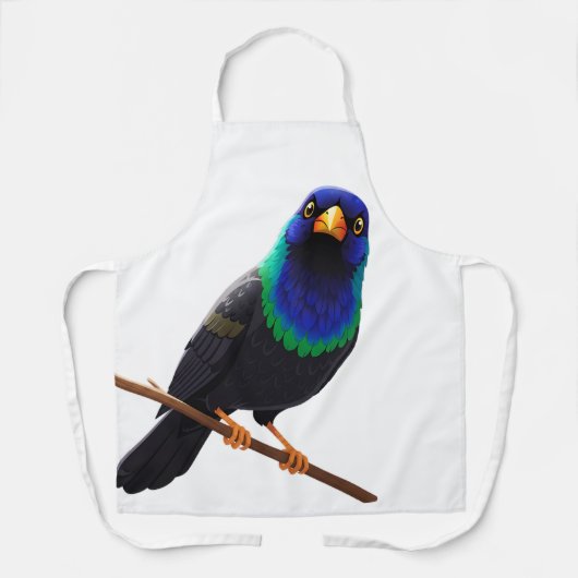 紫と青の遊色鳥  エプロン (正面)