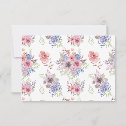 紫と青の野の花「ブライズメイドにしてくれませんか？」カード 招待状 (裏面)