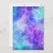 紫と青の銀河宇宙抽象卒業 招待状 (裏面)