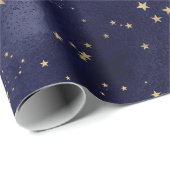 紫と青の銀河系と星 ラッピングペーパー (ロールコーナー)