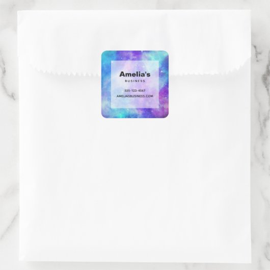 紫と青の銀河系宇宙抽象芸術事業 スクエアシール (バッグ)