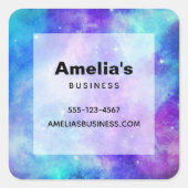 紫と青の銀河系宇宙抽象芸術事業 スクエアシール (正面)