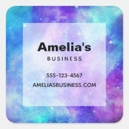 紫と青の銀河系宇宙抽象芸術事業 スクエアシール