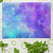 紫と青の銀河系宇宙抽象芸術 キッチンタオル (折り畳み)