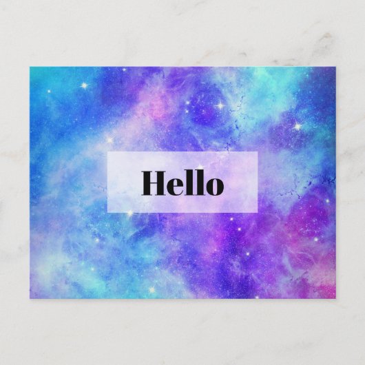 紫と青の銀河系宇宙抽象芸術 ポストカード (正面)