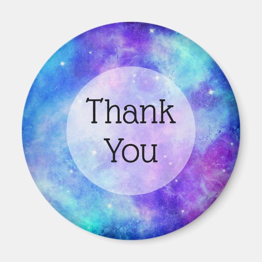 紫と青の銀河系宇宙抽象芸術 マグネット (正面)