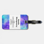 紫と青の銀河系宇宙抽象芸術 ラゲッジタグ (裏面横)