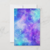 紫と青の銀河系宇宙抽象芸術 出欠カード (裏面)