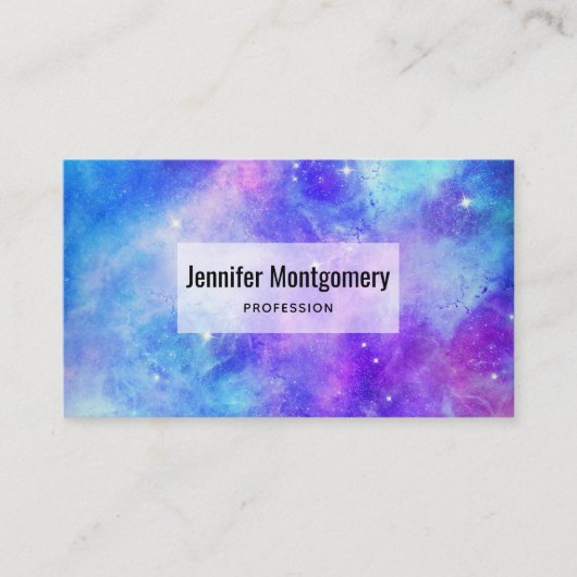 紫と青の銀河系宇宙抽象芸術 名刺 (正面)