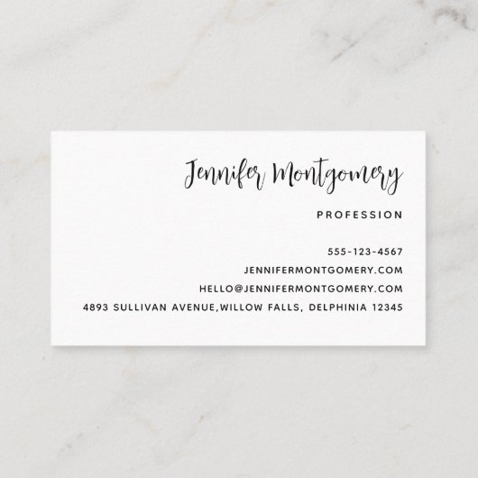 紫と青の銀河系宇宙抽象芸術 名刺 (裏面)