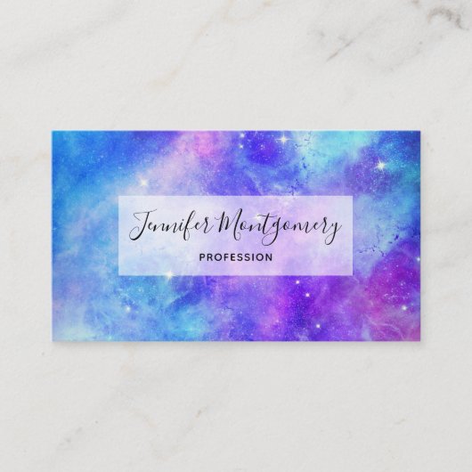 紫と青の銀河系宇宙抽象芸術 名刺 (正面)