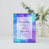 紫と青の銀河系宇宙抽象芸術 案内ポストカード (スタンド正面)