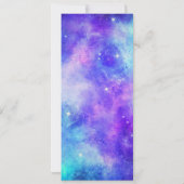 紫と青の銀河系宇宙結婚抽象芸術のメニュー 招待状 (裏面)