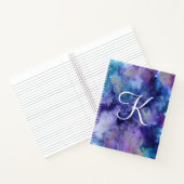 紫と青の銀河系水彩イニシャル手帳 ノートブック (内部)