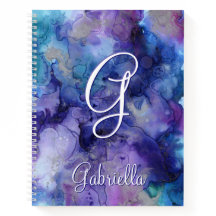 紫と青の銀河系水色名イニシャル