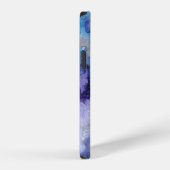 紫と青の銀河系水色名イニシャル iPhoneケース (右側面)