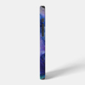 紫と青の銀河系水色名イニシャル iPhoneケース (左側面)