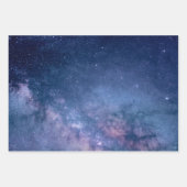 紫と青の銀河系 ラッピングペーパーシート (正面3)