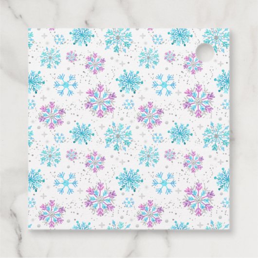 紫と青の雪の結晶誕生日ありがとう フェイバータグ (裏面)