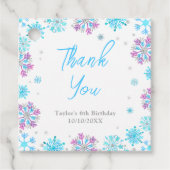 紫と青の雪の結晶誕生日ありがとう フェイバータグ (正面)