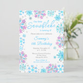 紫と青の雪片の誕生日パーティー 招待状 (スタンド正面)