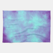 紫と青の雲の効果ティータオル キッチンタオル (横)