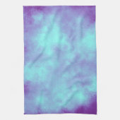 紫と青の雲の効果ティータオル キッチンタオル (縦)