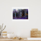 紫と青の《植物》アスペン ポスター (キッチン)