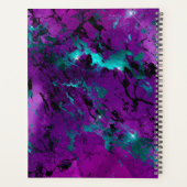 紫と青エレガントの銀河系大理石モノグラム プランナー手帳 (裏面)