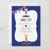紫と青王室ののトランポリン誕生日パーティー 招待状 (正面)