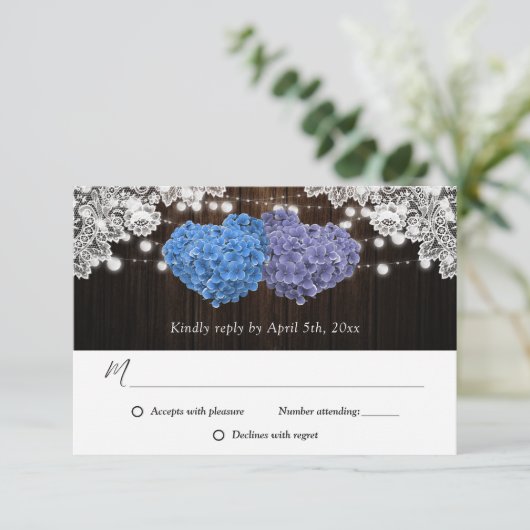 紫と青結婚の 出欠カード (スタンド正面)