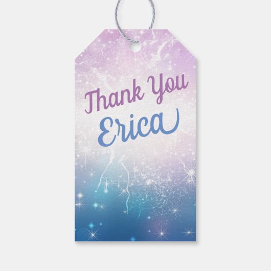 紫と青|爪、 ネイルポーランド誕生日スパパーティー ギフトタグ (裏面)