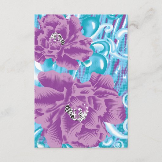 紫と鮮やかタークを使った織物デザイン エンクロージャーカード (正面)