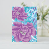 紫と鮮やかタークを使った織物デザイン エンクロージャーカード (スタンド正面)