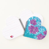 紫と鮮やかタークを使った織物デザイン ノートブック (内部)