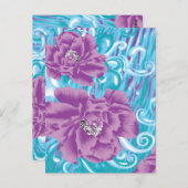紫と鮮やかタークを使った織物デザイン ポストカード (正面/裏面)