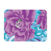 紫と鮮やかタークを使った織物デザイン マグネット (横)