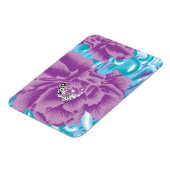 紫と鮮やかタークを使った織物デザイン マグネット (左側)