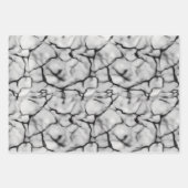 紫と黄と灰色の大理石パターエレガントン ラッピングペーパーシート (正面3)