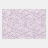 紫と黄と灰色の大理石パターエレガントン ラッピングペーパーシート (正面)