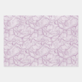 紫と黄と灰色の大理石パターエレガントン ラッピングペーパーシート